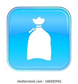 Isolated blue web icon on white background.