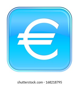 Isolated blue web icon on white background.