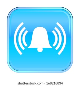 Isolated blue web icon on white background.