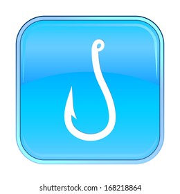 Isolated blue web icon on white background.
