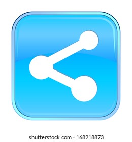Isolated blue web icon on white background.