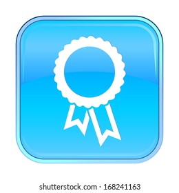 Isolated blue web icon on white background.