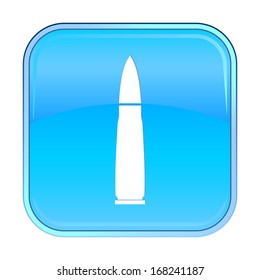 Isolated blue web icon on white background.