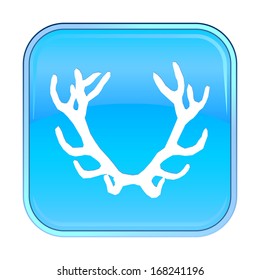 Isolated blue web icon on white background.