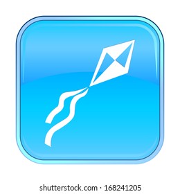 Isolated blue web icon on white background.