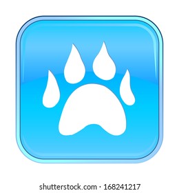 Isolated blue web icon on white background.