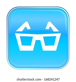 Isolated blue web icon on white background.