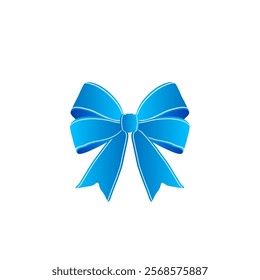 Isolated Blue White Bow Christmas Element Decor  Vector Design