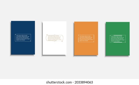 blanco azul aislado naranja y verde papel en blanco para burlarse, diseño vectorial