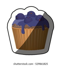 Isolated blueberry cupcake design