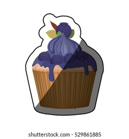 Isolated blueberry cupcake design