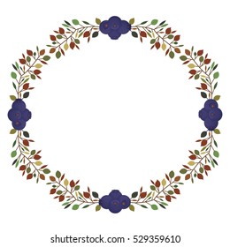 Isolated blueberry fruit with leaves design