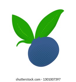 Isolated blueberry. Halftone style. Vector illustration design