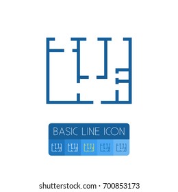 Isolated Blueprint Outline. Plan Vector Element Can Be Used For Blueprint, Plan, Project Design Concept.