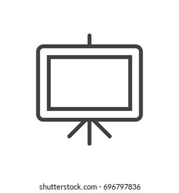 Isolated Board Stand Outline Symbol On Clean Background. Vector Whiteboard Element In Trendy Style.