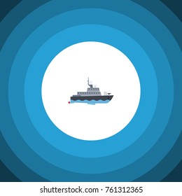 Isolated Boat Flat Icon. Ship Vector Element Can Be Used For Ship, Boat, Transport Design Concept.