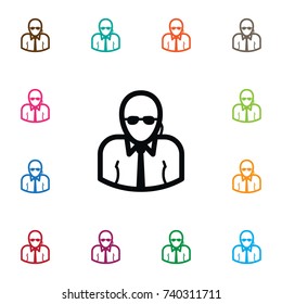 Isolated Bodyguard Icon. Professional Vector Element Can Be Used For Bodyguard, Professional, Man Design Concept.