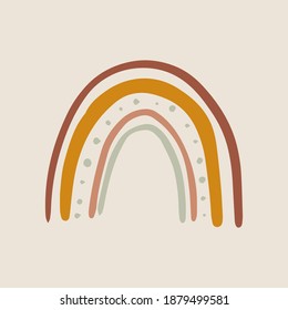 Isolated bohemian rainbow naive childlike vector illustraion. Symbol sign poster, print, social media bannner