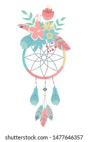 Isolated Boho Dream Catcher Design Vector Illustration