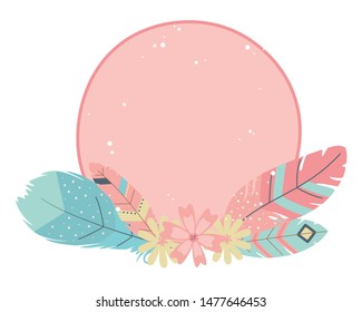 Isolated boho feathers design vector illustration