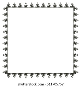 Isolated boho frame design