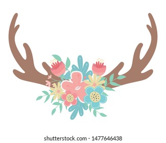 Isolated boho horns design vector illustration