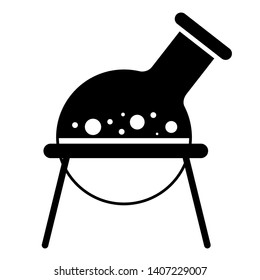 Isolated boiling flask icon on a rack - Vector