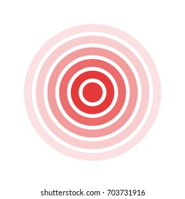 Isolated bold vector red ring. Pain circle. Symbol of pain. For your medical design. Transparent background.