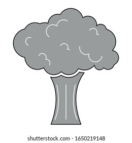 Isolated bomb explosion smoke. War icon - Vector