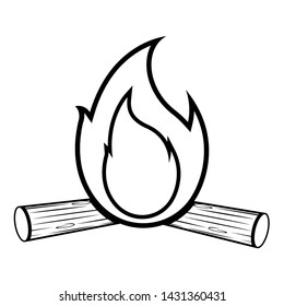 Isolated bonfire icon on a white background - Vecrtor