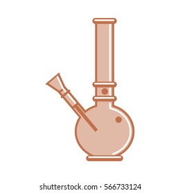 Isolated bong on white background. Equipment for smoking drugs. Idea of dependency, addiction. Junkie.