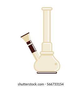 Isolated bong on white background. Equipment for smoking drugs. Idea of dependency, addiction. Weed.