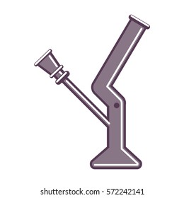 Isolated bong on white background. Equipment for smoking drugs. Idea of dependency, addiction. Relax.