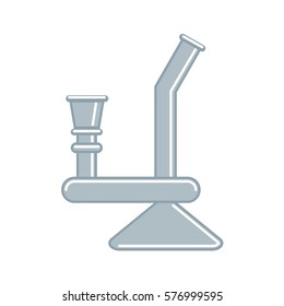 Isolated bong on white background. Equipment for smoking drugs. Idea of dependency, addiction. Relax.