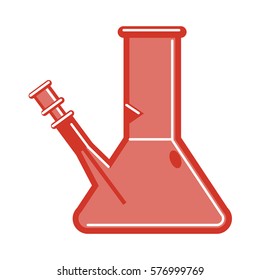 Isolated bong on white background. Equipment for smoking drugs. Idea of dependency, addiction.