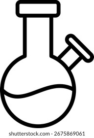 Isolated bong vector drawing depicts smoking equipment on a white background