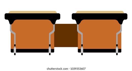 Isolated bongos drum icon. Musical instrument