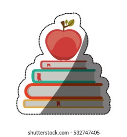 Isolated book and apple design