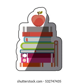 Isolated book and apple design