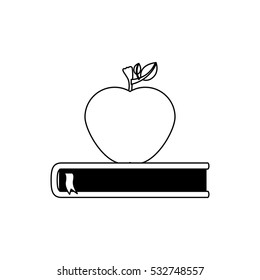 Isolated book and apple design
