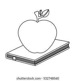 Isolated book and apple design