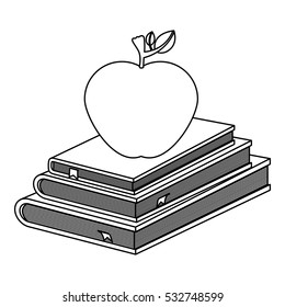 Isolated book and apple design