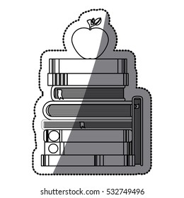 Isolated book and apple design