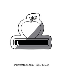 Isolated book and apple design