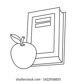 Isolated book and apple of school design vector illustration