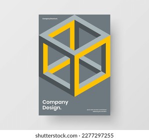 Isolated book cover A4 vector design concept. Creative geometric shapes front page illustration.