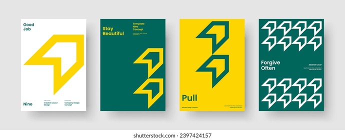 Disposición de la cubierta del libro aislada. Diseño de afiches geométricos. Plantilla de informe creativo. Cartel. Volante. Antecedentes. Presentación de negocios. Folleto. Folleto. Catálogo. Publicidad. Boletín informativo. Portátil