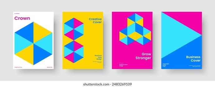 Isolated Book Cover Layout. Geometric Background Design. Modern Business Presentation Template. Brochure. Poster. Flyer. Banner. Report. Portfolio. Advertising. Catalog. Journal. Leaflet. Handbill