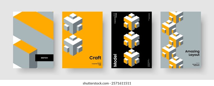 Isolated Book Cover Layout. Modern Brochure Template. Geometric Background Design. Report. Business Presentation. Flyer. Poster. Banner. Pamphlet. Advertising. Portfolio. Handbill. Magazine