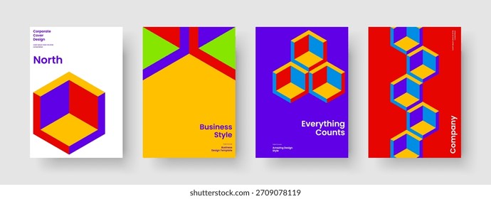 Plantilla aislada de la cubierta del libro. Diseño de presentación de negocios geométricos. Diseño de volante creativo. Informe. Antecedentes. Anuncio. Cartel. Folleto. Boletín informativo. Folleto. Identidad de marca. Revista. Cuaderno